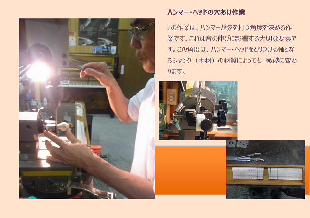 ハンマーヘッドにシャンクを通す穴をあける作業です。